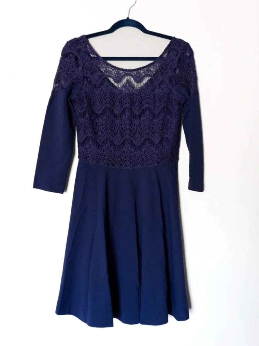 Lilly Pulitzer Remmy Fit & Flare Lace Navy Blue Low Back Dress